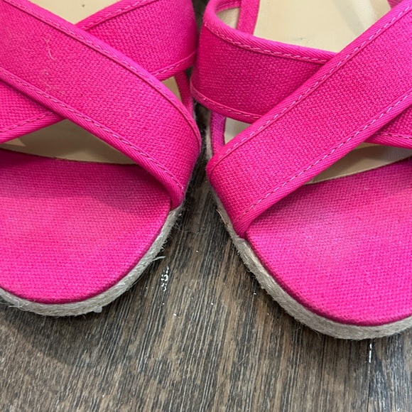 Talbots Lyndsay Crossover Espadrille Pink Wedge Sandals Size 10 - Picture 8 of 9